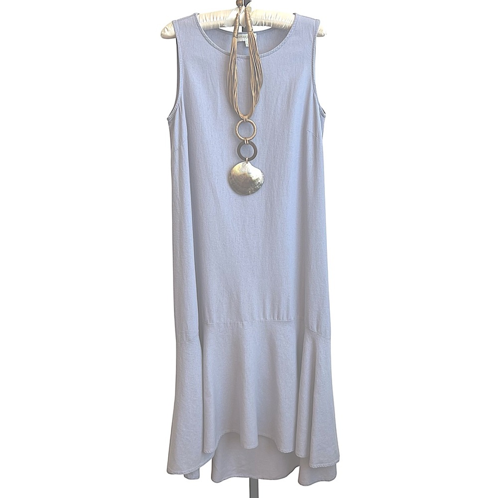Cynthia Rowley Linen Lilac Lagenlook Sleeveless Dress Size Small